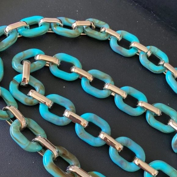Turquoise Acrylic Purse Strap - Picture 3 of 6